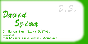 david szima business card